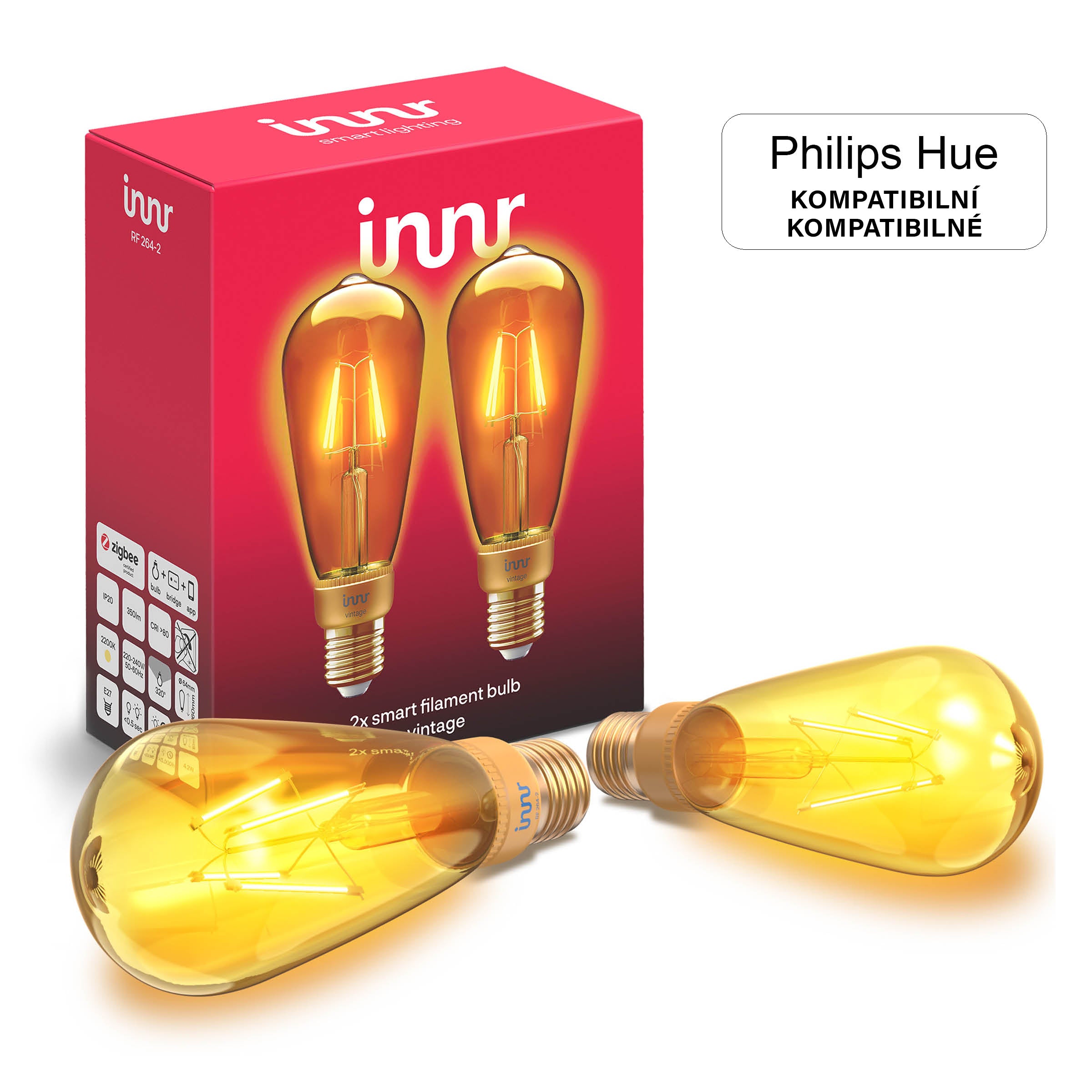 INNR RF 264-2 Chytrá LED žárovka E27 Vintage Edison, 2ks INNR RF 264-2 Chytrá LED žárovka E27 Vintage Edison, 2ks